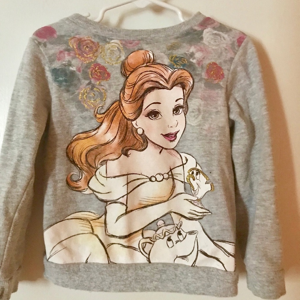 Disney Princess Belle cotton sweatshirt 4T🎀💛